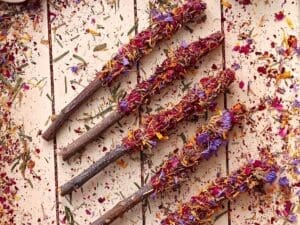 Apple Sticks Forage Mix and Gourmet Treat - Infused with real Jasmine, Rose Petals, Calendula, and Myosotis (Forget-Me-Not) Rabbit Treat.