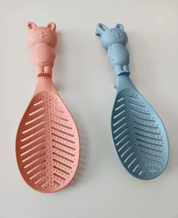 3D Rabbit Parent/Mom Non-stick Rabbit Figure Rice Standing Cooking Spoon and Rubber Paddle Kitchenware.