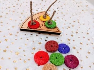 Pizza Slice Multi-colored Fruit and Veggie Fusion Rabbit Loofah Chew Treat. Rabbit Treat, Chinchilla Treat, Hamster Treat, Guinea Pig Treat