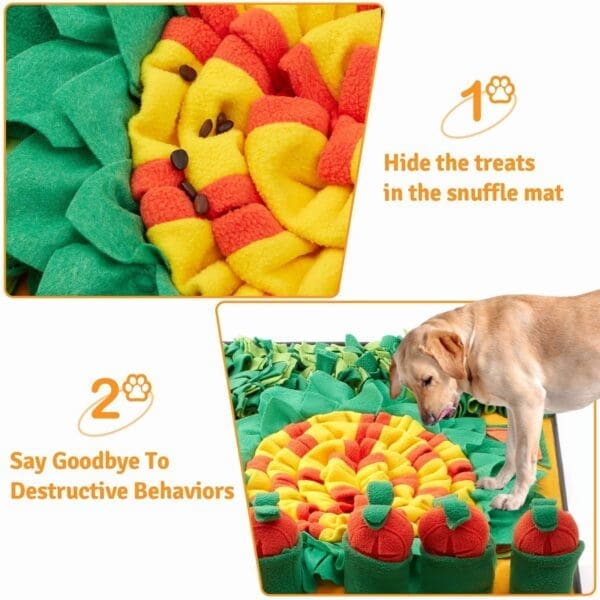 Pulling Radishes Dog, Cat and Rabbit Training Smell Mat – Slow Feeder Blanket for Foraging - Image 4