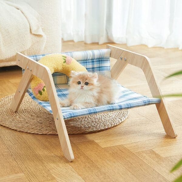 Cat Beach Chair Summer All Seasons Elevated Cat Bed Cat Comfort Sleeping Nest House - Image 4